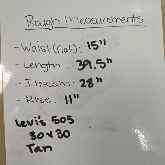 Levi’s 505 Men’s Jeans 30X30 Khaki Beige Tan Straight Leg Denim Fast Shipping! - Picture 10 of 10
